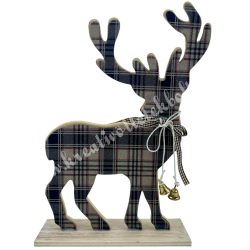 Fa kockás szarvas csengővel, 15,5x22,5 cm