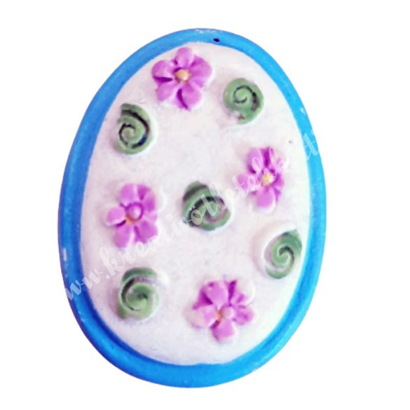 Ragasztható tojás, kék-fehér, 2,5x3 cm