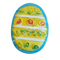 Ragasztható tojás, sárga-kék, 2,5x3 cm