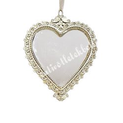 Akasztós kétoldalas tükör, szív alakú