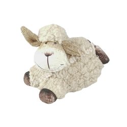 Bolyhos, fekvő bárány, bézs, 10,5x9 cm