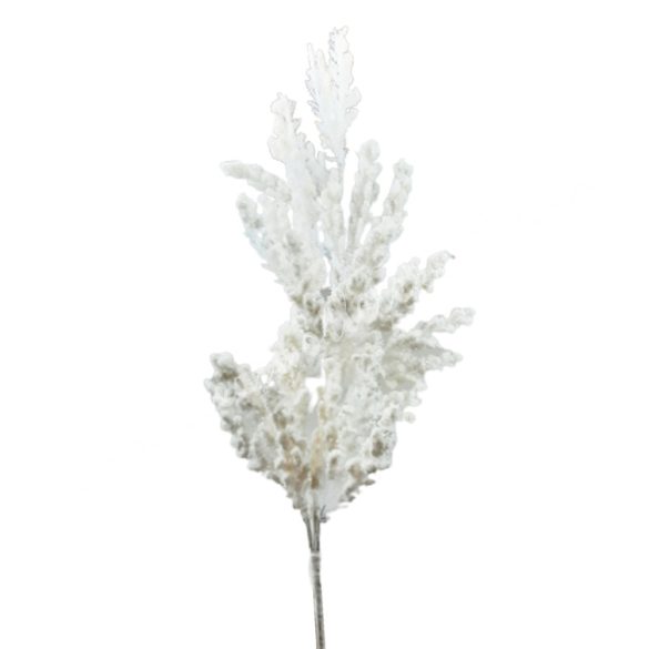 Fehér, havas glitteres ág, 69 cm