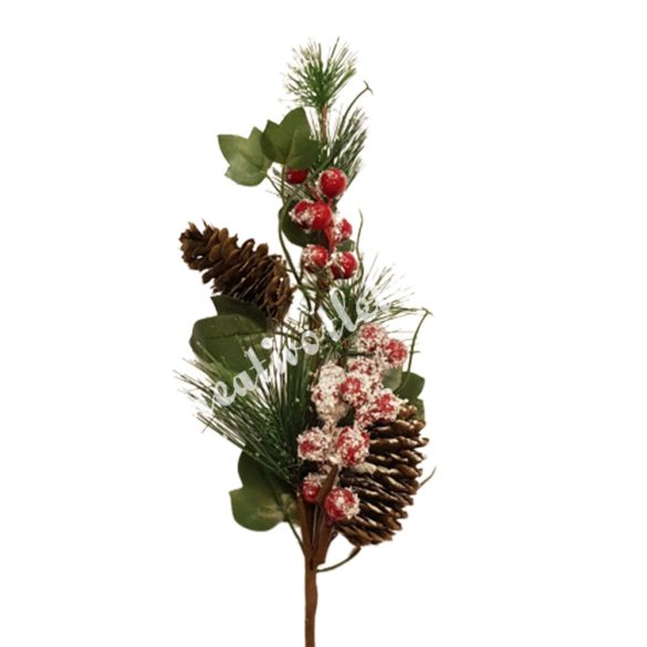 Havas toboz, piros bogyókkal, 54 cm