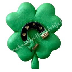 Ragasztható polyresin lóhere patkóval, 3x2,5 cm