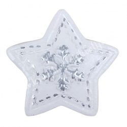 Ragasztható polyresin csillag, hópehellyel, 3 cm