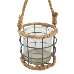 Akasztós mécsestartó üveggel, 12x11,5 cm