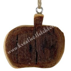 Akasztós fa alma, barna, 5,5x5 cm