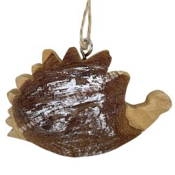 Akasztós fa süni, havas, 6x4 cm