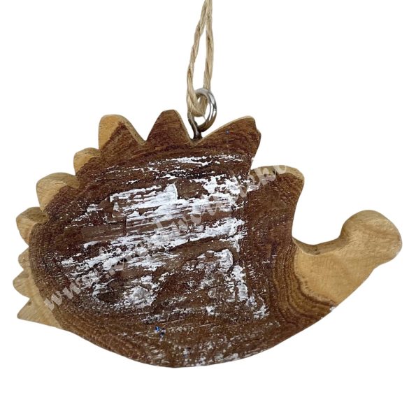 Akasztós fa süni, havas, 6x4 cm