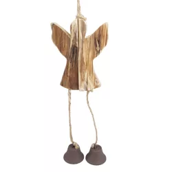   Akasztós dísz, fadekoráció, angyal csengettyűvel, 12x33 cm