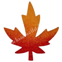 Ragasztható fa levél, narancs-piros, 3x3,2 cm