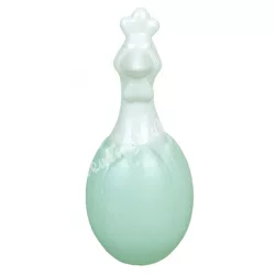 Porcelán tyúk, zöld tojásban, 7x15 cm