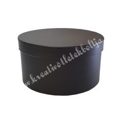 Kerek kalapdoboz, fekete, kicsi, 15x8 cm