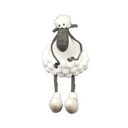 Lógó lábú textil bárány, 17x40 cm