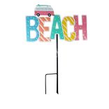 Fém betűző, "Beach" felirattal, 41,5x60 cm