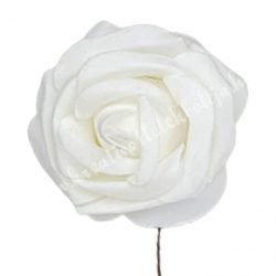 Betűzős polifoam rózsafej, fehér, 5 cm