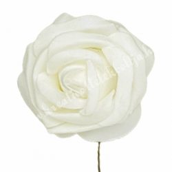Betűzős polifoam rózsafej, krém, 5 cm