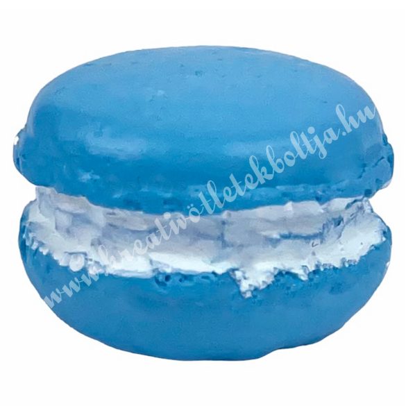 Polyresin macaron, kék, 2x1,2 cm