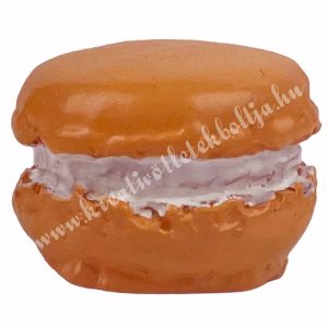 Polyresin macaron, narancs, 2x1,2 cm