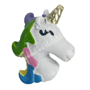 Polyresin unikornis fej, 2,2x3 cm