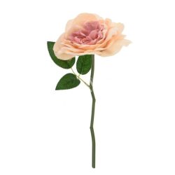 Selyem rózsaszál, rózsaszín-krém, 23 cm