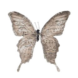 Pillangó csipesszel, glitteres papír, hosszúkás, 9x11 cm
