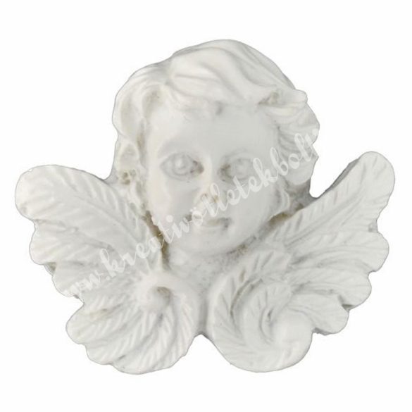 Ragasztható polyresin angyal, fehér, 3,2x3 cm