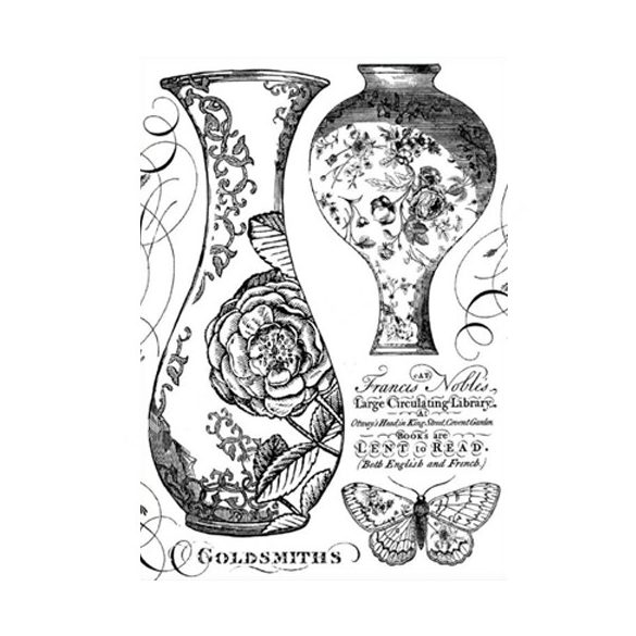 Rizspapír, Rózsás vázák, A4 (4303)
