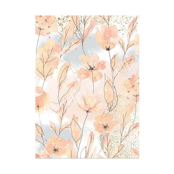 Rizspapír, Akvarell virágok. A4 (4501)
