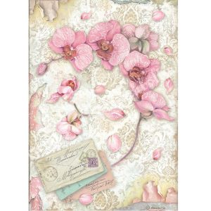 Rizspapír, Pink orchidea, A4 (4847)