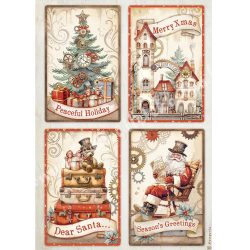 Rizspapír, steampunk karácsony, A4 (4935)