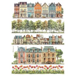 Rizspapír, házak, A4 (4989)