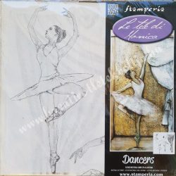 Sziluett rizspapír, balerina, 50x50 cm