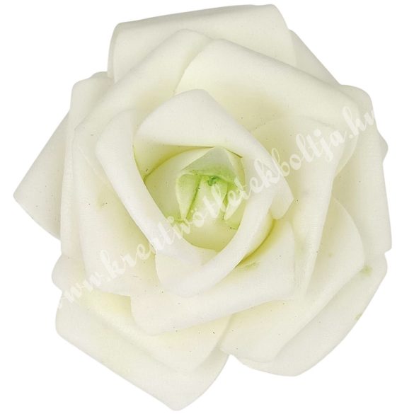 Polifoam rózsa, 6x5 cm, 37. Krém-zöld középpel