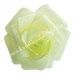 Polifoam rózsa, 3,5x2,5 cm, 25., Krém-zöld középpel