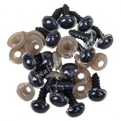   Biztonsági szem, fekete, átlátszó széllel, 12 mm, 8 pár/csomag