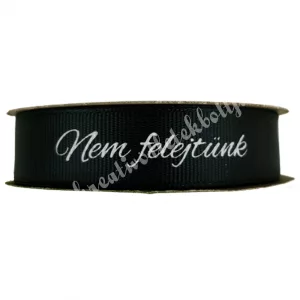 Kegyeleti szalag, "Nem felejtünk", fekete, 2 cm