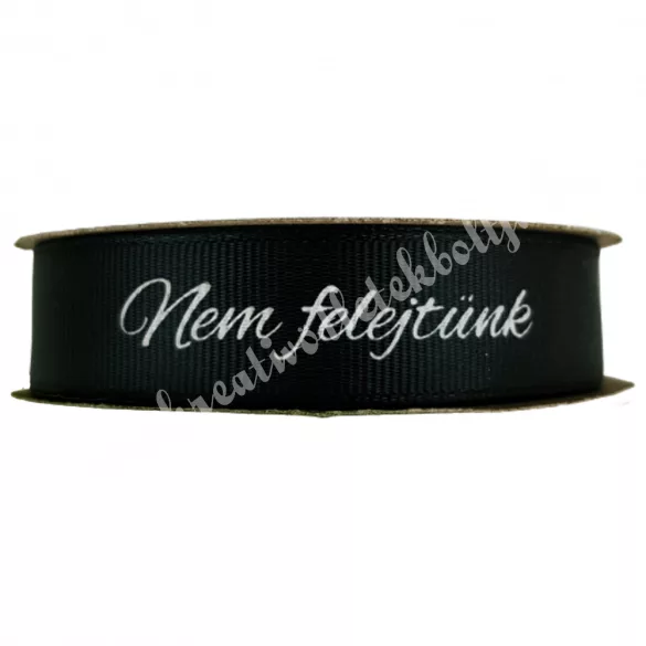 Kegyeleti szalag, "Nem felejtünk", fekete, 2 cm