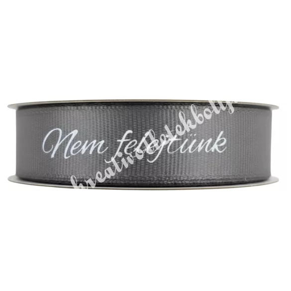 Kegyeleti szalag, "Nem felejtünk", szürke, 2 cm