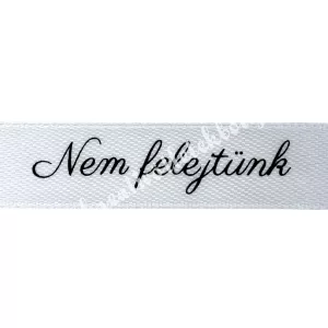 Kegyeleti szalag, "Nem felejtünk", fehér, 2 cm