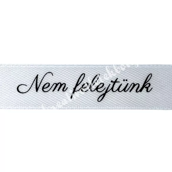 Kegyeleti szalag, "Nem felejtünk", fehér, 2 cm
