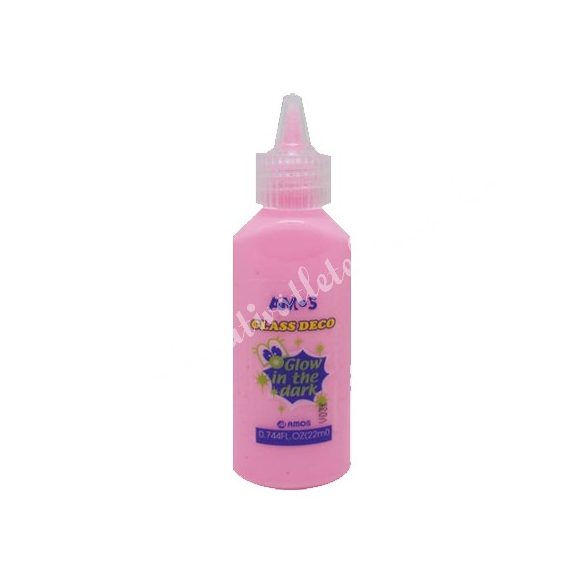 Amos üvegmatricafesték, foszforeszkáló pink, 22 ml 