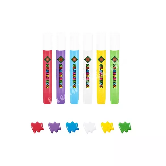 Amos üvegmatricafesték készlet, 6X10,5ML+6 állatos fényvarázsforma