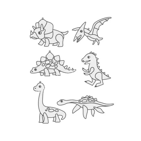 Amos üvegmatricafesték készlet, 6X10,5ML+6 dínós fényvarázsforma