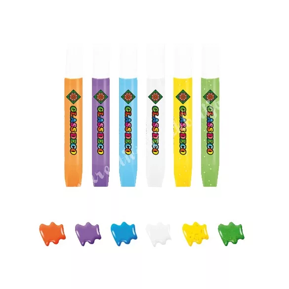 Amos üvegmatricafesték készlet, 6X10,5ML+6 dínós fényvarázsforma