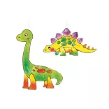 Amos üvegmatricafesték készlet, 6X10,5ML+6 dínós fényvarázsforma