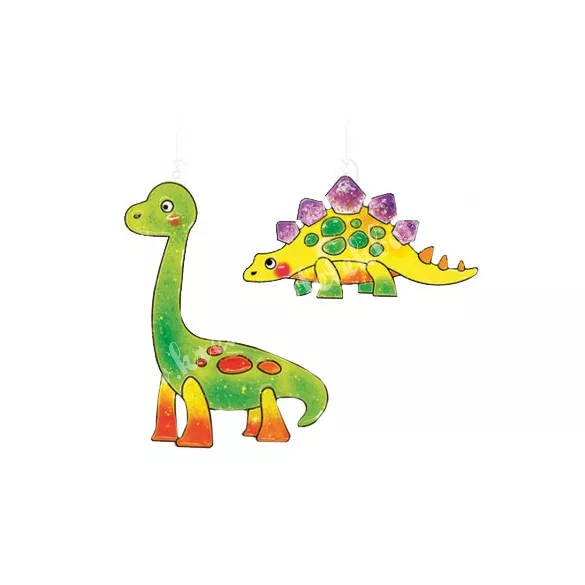 Amos üvegmatricafesték készlet, 6X10,5ML+6 dínós fényvarázsforma