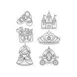 Amos üvegmatricafesték készlet, 6X10,5ML+6 hercegnős fényvarázsforma