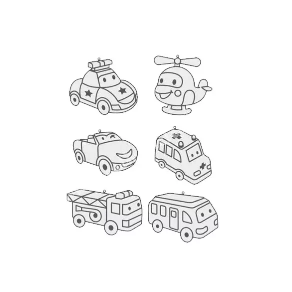 Amos üvegmatricafesték készlet, 6X10,5ML+6 járműves fényvarázsforma