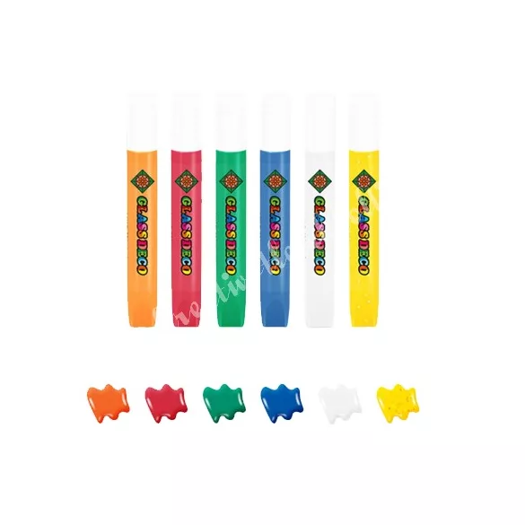 Amos üvegmatricafesték készlet, 6X10,5ML+6 járműves fényvarázsforma